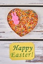 Easter greeting card, sprinkle dots. Royalty Free Stock Photo