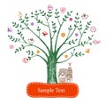 Easter greeting card with tree Royalty Free Stock Photo