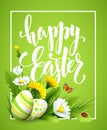 Easter greeting. Lettering Flower Egg. Vector illustration Royalty Free Stock Photo