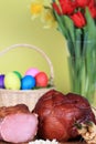 Easter ham and eggs Royalty Free Stock Photo