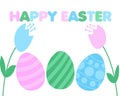 Simple illustration for Easter two flower eggs and congratulation Royalty Free Stock Photo