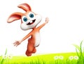 Easter happy bunny with jump