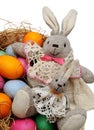 Easter hares in a basket