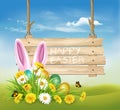 Easter Holiday Background with colofrul eggs
