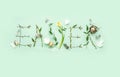 Easter holiday banner or Easter natural floral decorative concept