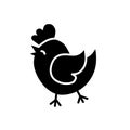 Easter Holiday chick vector Icon. Solid flat line Chicken or silhouette. Easter concept. Eps 10