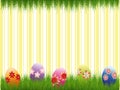 Easter holiday colorful easter eggs yellow stripe