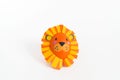Easter holiday concept with cute handmade eggs: a lion