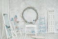 Easter Holiday Interior Blank Wreath Background