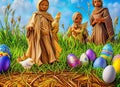 Easter Holiday Scene in Bekasi,Jawa Barat,Indonesia.