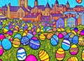 Easter Holiday Scene in Laval,Quebec,Canada.