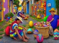 Easter Holiday Scene in Machala,El Oro,Ecuador.