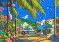 Easter Holiday Scene in Road Town,British Virgin Islands.