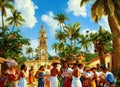 Easter Holiday Scene in Santo Domingo Este,Ozama,Dominican Republic.