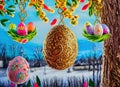 Easter Holiday Scene in Sterlitamak,Bashkortostan,Russia.