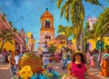 Easter Holiday Scene in Tepic,Nayarit,Mexico. Royalty Free Stock Photo