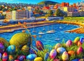 Easter Holiday Scene in Wollongong,New South Wales,Australia.