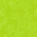 Easter holiday seamless pattern green doodles