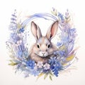 Easter holiday spring cute background background design illustration beautiful bunny watercolor animal nature rabbit Royalty Free Stock Photo