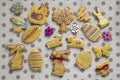 Easter homemade hand painted gingerbread cookies