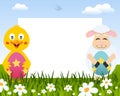 Easter Horizontal Frame - Chick & Lamb