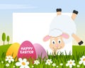 Easter Horizontal Frame with Eggs & Lamb