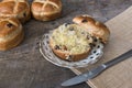Easter hot cross buns Royalty Free Stock Photo