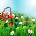 Easter hunt flyer or poster. Royalty Free Stock Photo