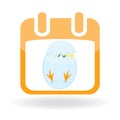 Easter icon - calendar with broken egg Royalty Free Stock Photo