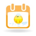 Easter icon - calendar with chicken
