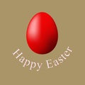 Easter.Icon of a red egg and English text