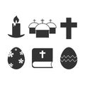 Easter icons set, issolated vector images on a white backgraund Royalty Free Stock Photo