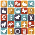 Easter icons. Set of flat vector symbols. Royalty Free Stock Photo