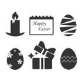 Easter icons set, issolated vector images on a white backgraund Royalty Free Stock Photo