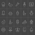 Easter icons set