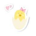 Easter cute cartoon children sticker Royalty Free Stock Photo