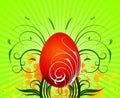 Easter illustration with painted egg Royalty Free Stock Photo