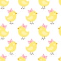 Vector baby seamless pattern with chicken