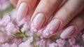 Easter-Inspired French Manicure with Pastel Accents Royalty Free Stock Photo