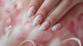 Easter-Inspired French Manicure with Pastel Accents Royalty Free Stock Photo