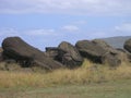 Easter Island - fallen moais Royalty Free Stock Photo