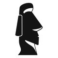 Easter island head icon, simple style