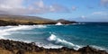 Easter Island landscape. Pacific ocean coast Rapa Nui