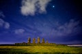 Easter Island Moai Statues Under The Stars