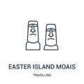 easter island moais icon vector from travelling collection. Thin line easter island moais outline icon vector illustration. Linear Royalty Free Stock Photo