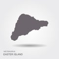 Rapa Nui island map vector illustration.