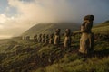 Easter Island. Statues stand on Easter Island Royalty Free Stock Photo