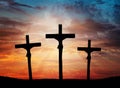 Easter, Jesus Christ cross dramatic sky, lighting Royalty Free Stock Photo