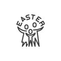 Easter Joyful Family line icon