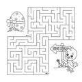 Easter kids game maze puzzle with chick and egg Royalty Free Stock Photo